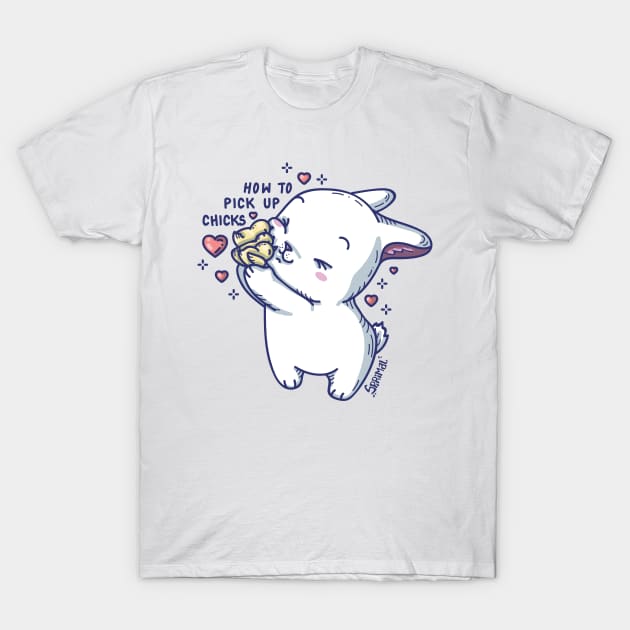 Kawaii Cute bunny rabbit knows how to pick up chicks T-Shirt by SPIRIMAL